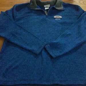 National Wild Turkey Federation Jacket Pullover XXL Men's Blue Fleece 1/4‎ Zip
